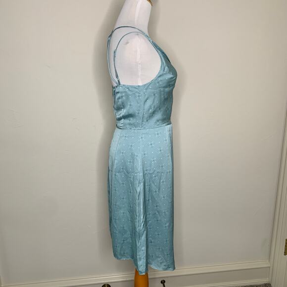 August 1 Eight Green Silky A Line Dress Small - Picture 5 of 11